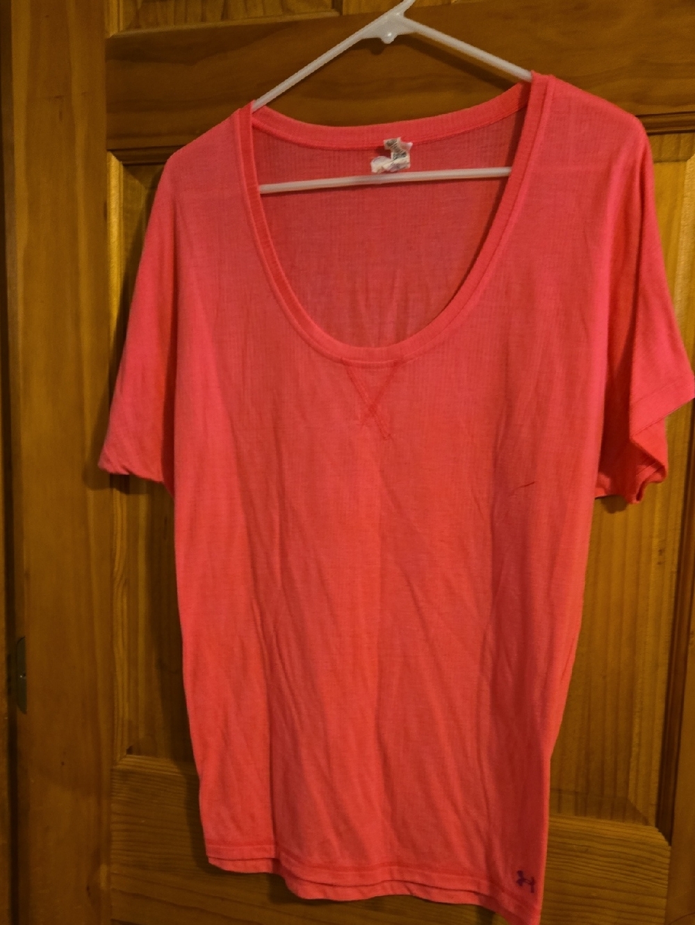 Under Armour Women's Scoop Neck Short Sleeve Tee - Coral Pink
